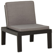 Lounge chair with cushion plastic grey
