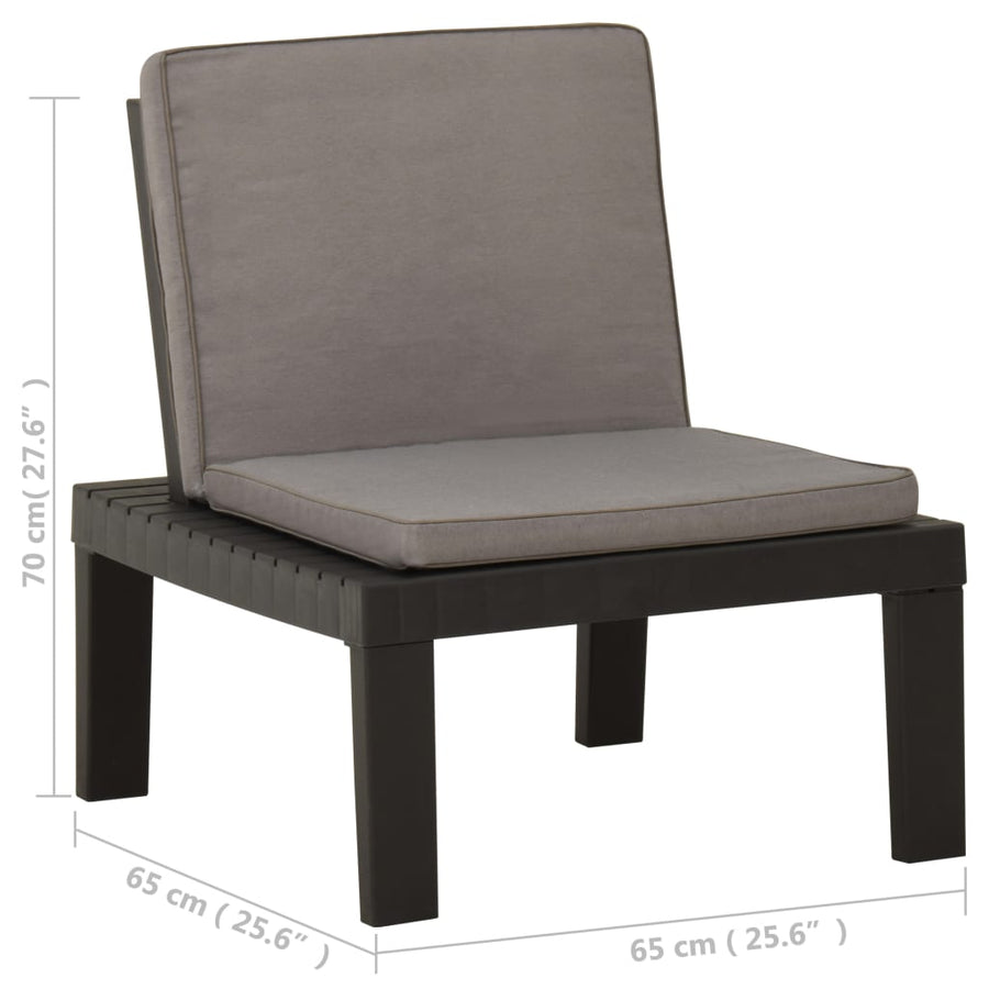Loungestoel Met Kussen Kunststof 1 Grijs