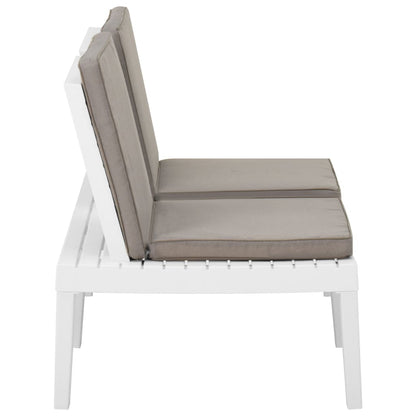 Loungebank Met Kussen Kunststof 1 Wit