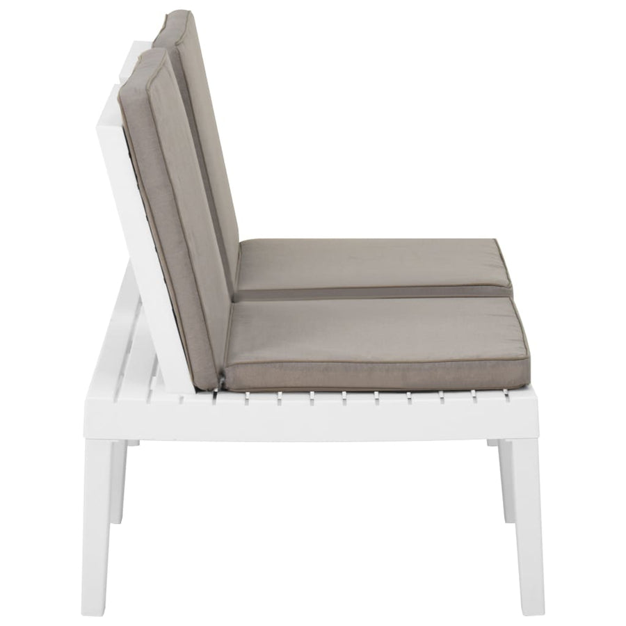 Loungebank Met Kussen Kunststof 1 Wit