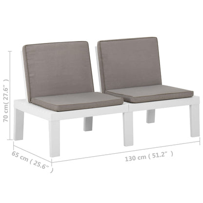 Loungebank Met Kussen Kunststof 1 Wit