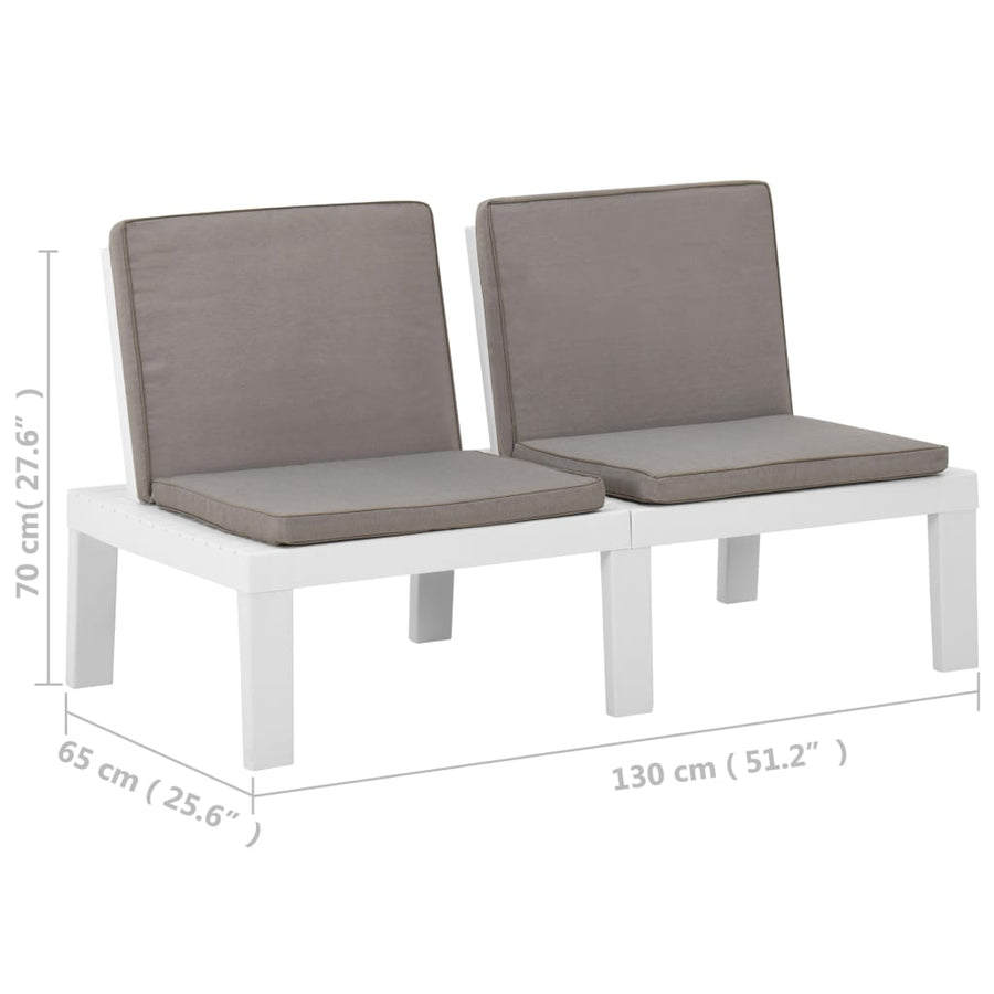 Loungebank Met Kussen Kunststof 1 Wit
