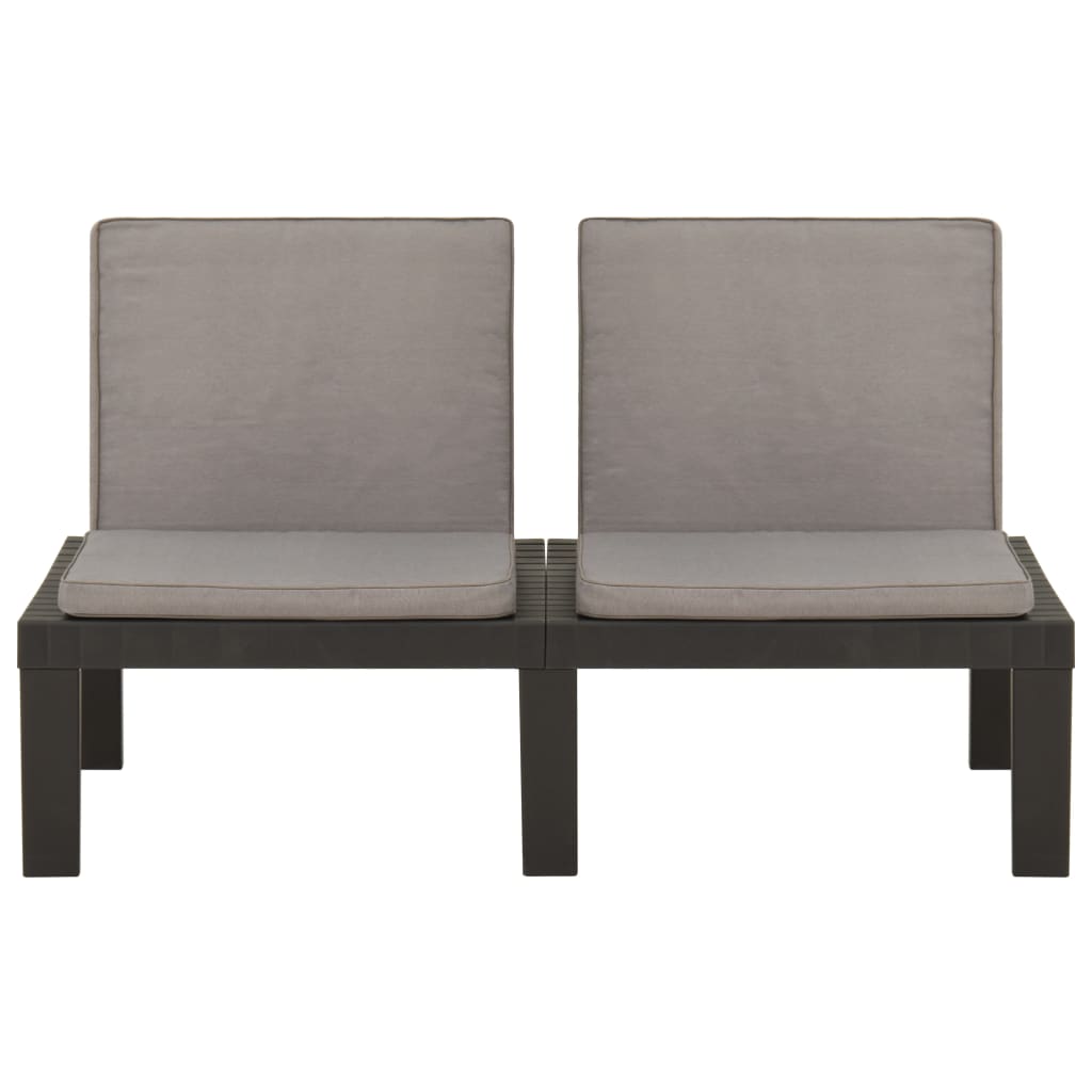 Loungebank Met Kussen Kunststof 1 Grijs