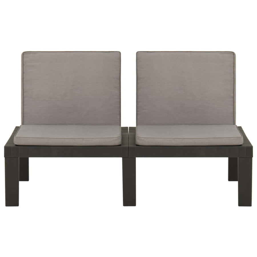 Loungebank Met Kussen Kunststof 1 Grijs