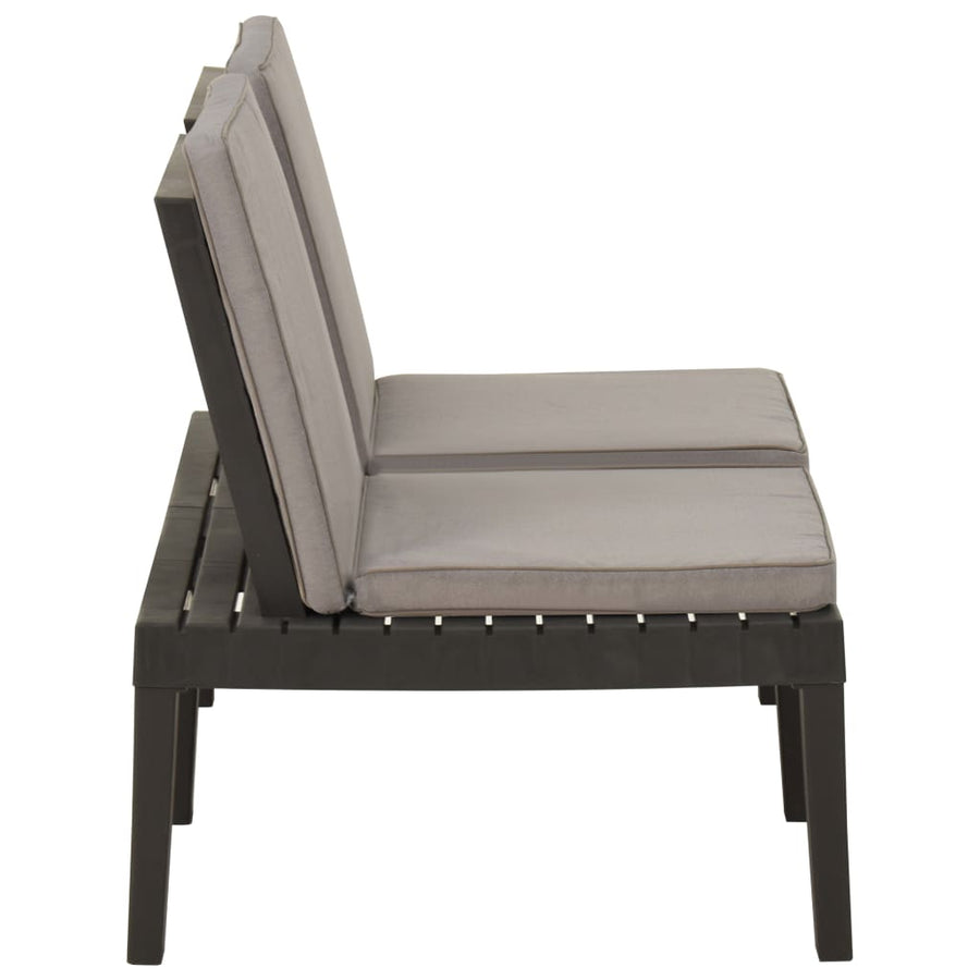 Loungebank Met Kussen Kunststof 1 Grijs
