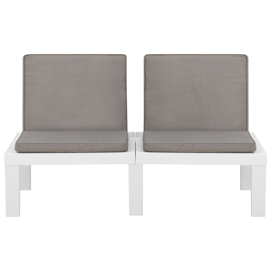 -Delige Loungeset Met Kussens Kunststof 2 Wit
