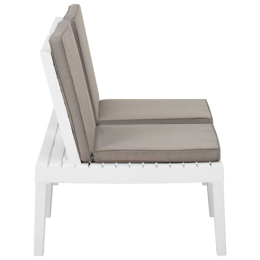 -Delige Loungeset Met Kussens Kunststof 2 Wit
