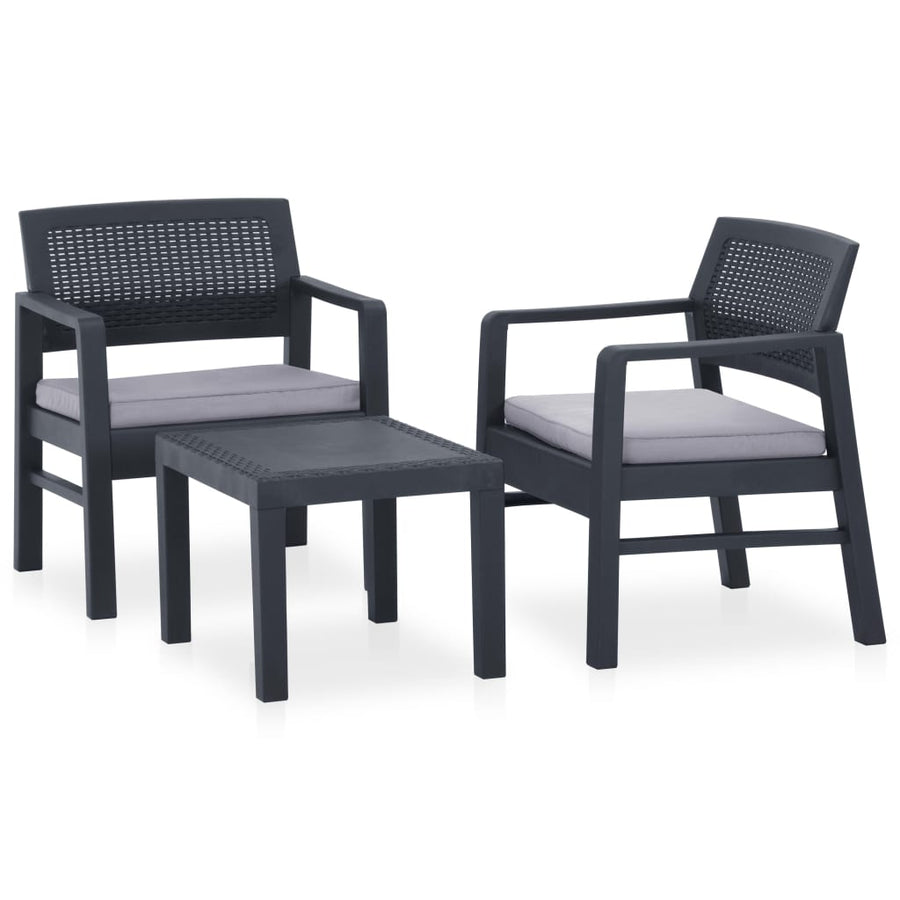 -Delige Loungeset Met Kussens Kunststof Grijs