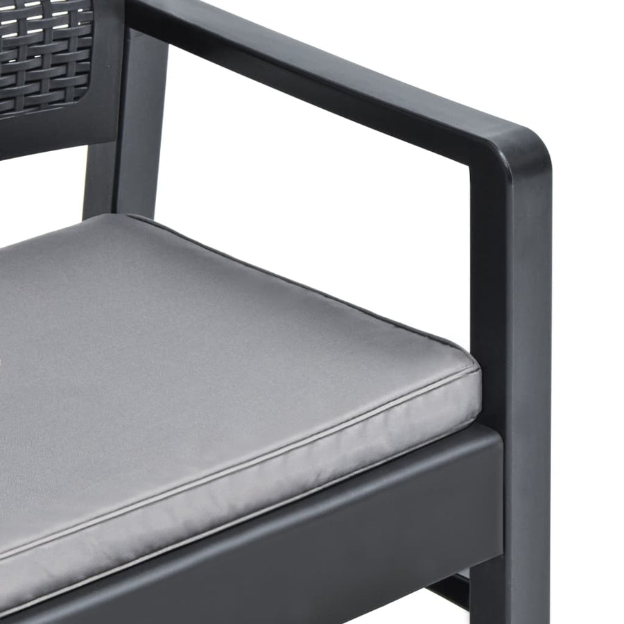 -Delige Loungeset Met Kussens Kunststof Grijs
