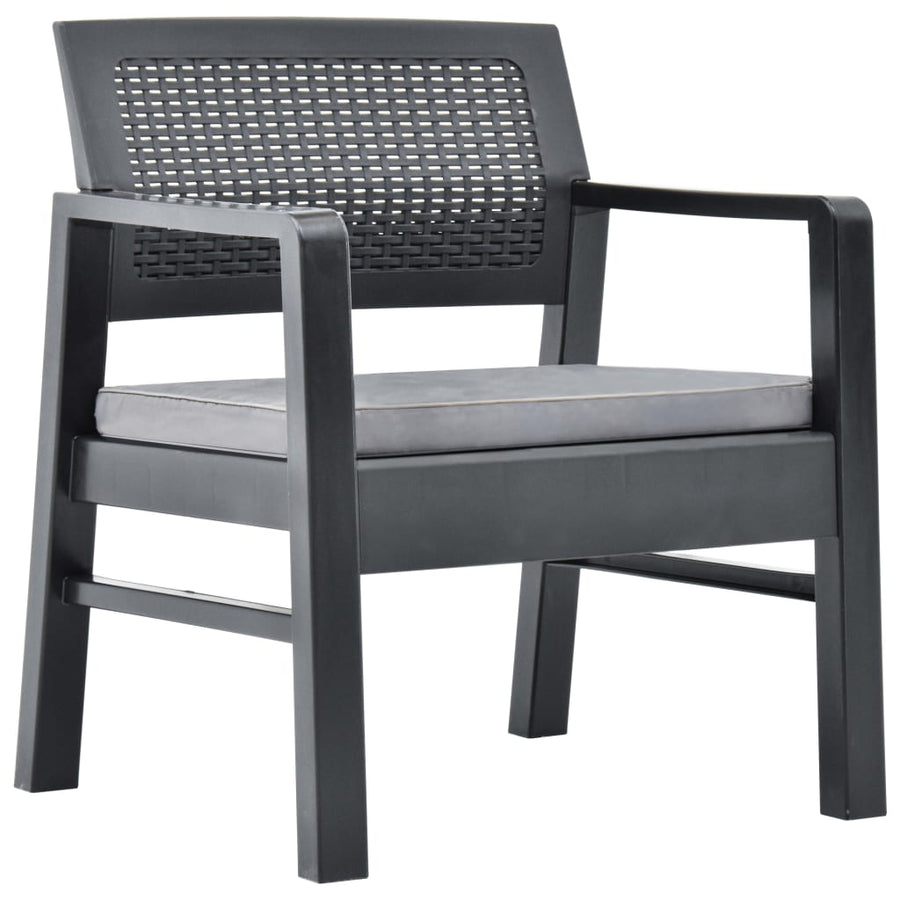 -Delige Loungeset Met Kussens Kunststof Grijs