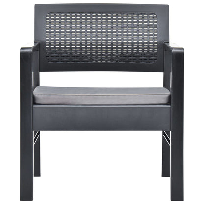 -Delige Loungeset Met Kussens Kunststof Grijs