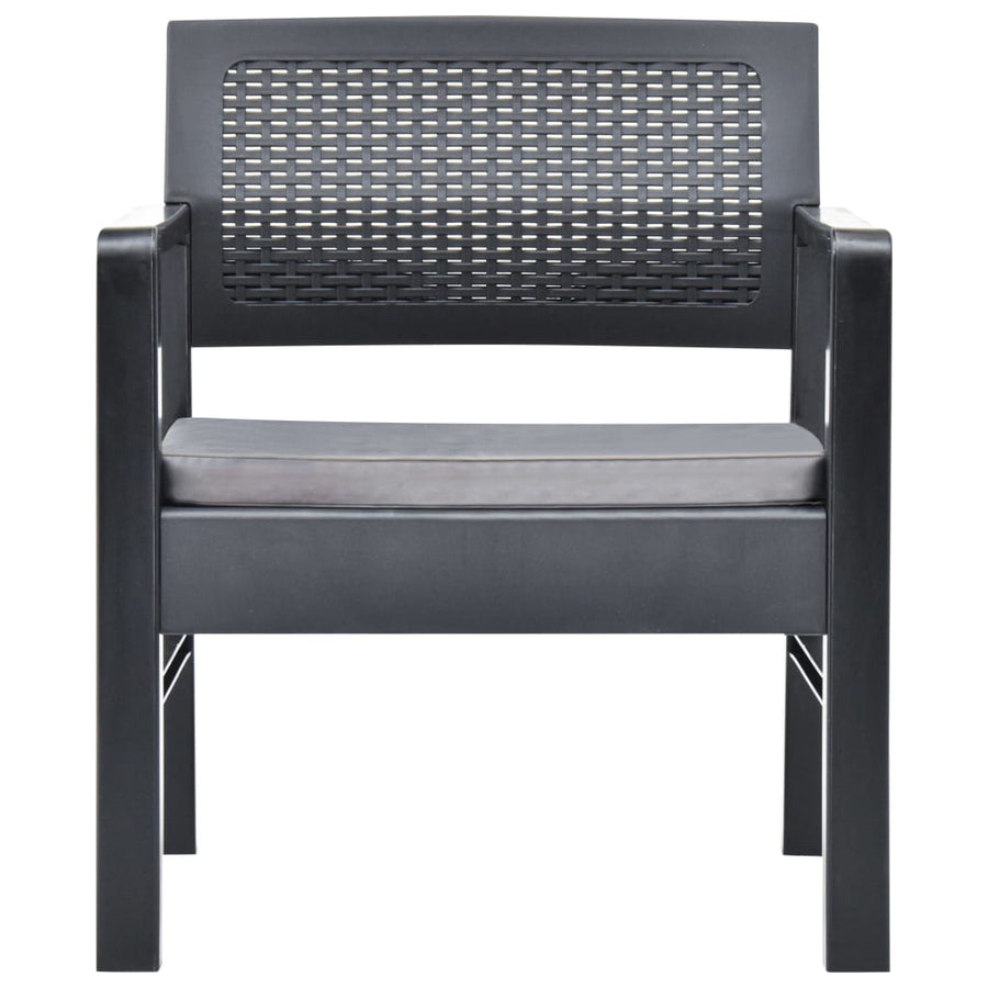 -Delige Loungeset Met Kussens Kunststof Grijs