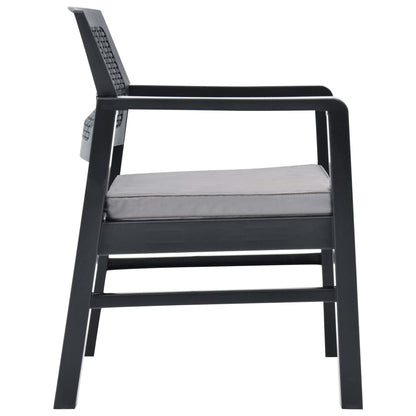 -Delige Loungeset Met Kussens Kunststof Grijs