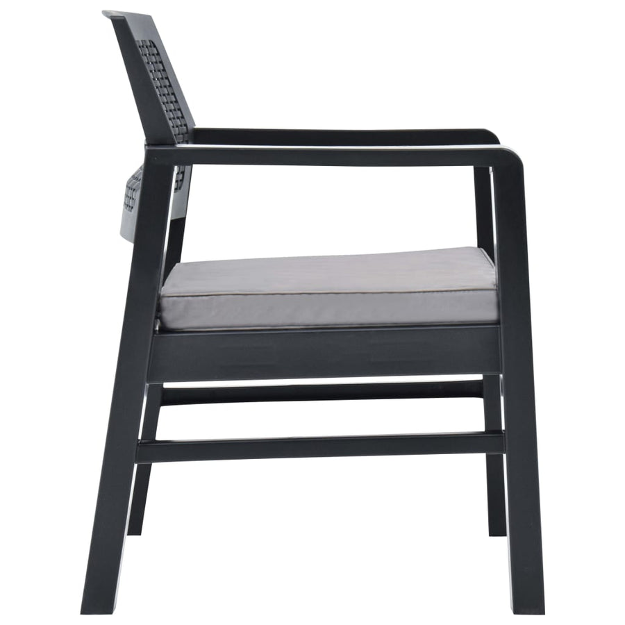 -Delige Loungeset Met Kussens Kunststof Grijs