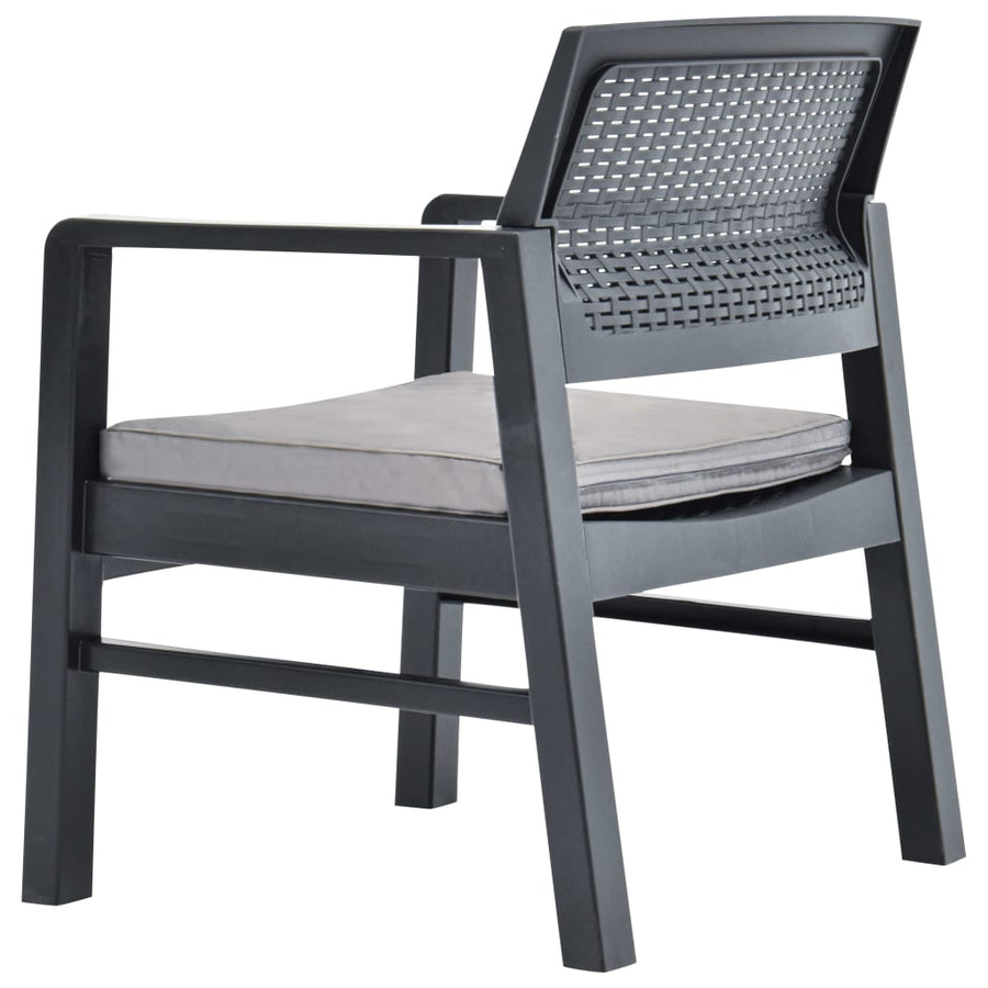 -Delige Loungeset Met Kussens Kunststof Grijs