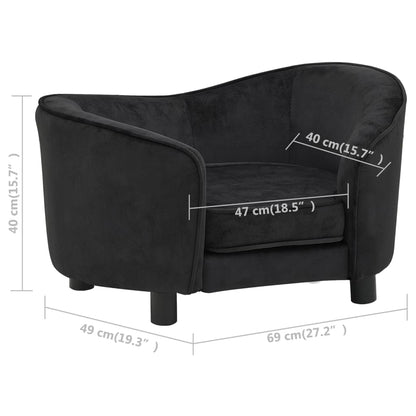 Hondenbank 69X49X40 Cm Pluche Zwart