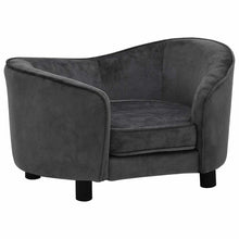 Hondenbank 69x49x40 cm pluche donkergrijs