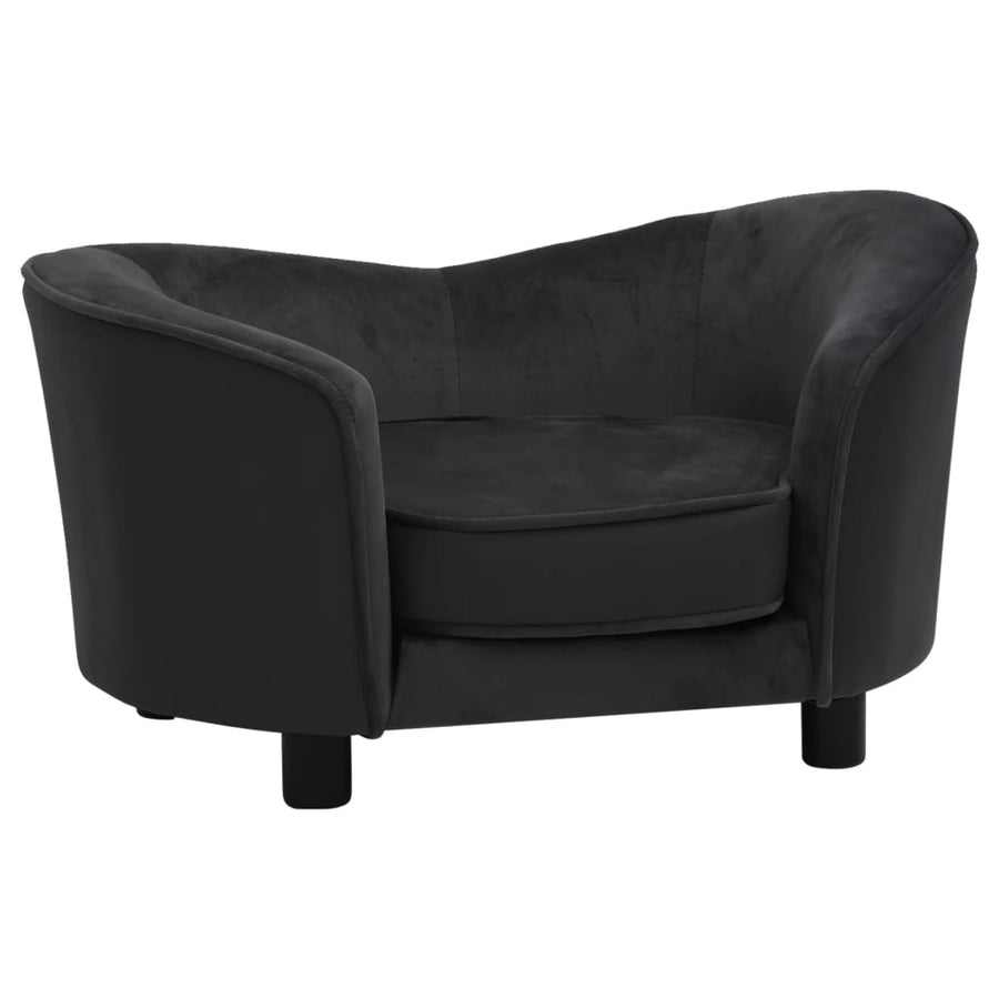 Hondenbank 69X49X40 Cm Pluche En Kunstleer Zwart