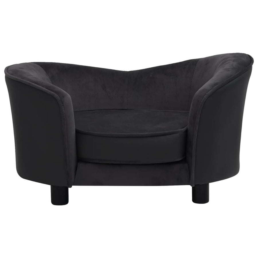 Hondenbank 69X49X40 Cm Pluche En Kunstleer Zwart