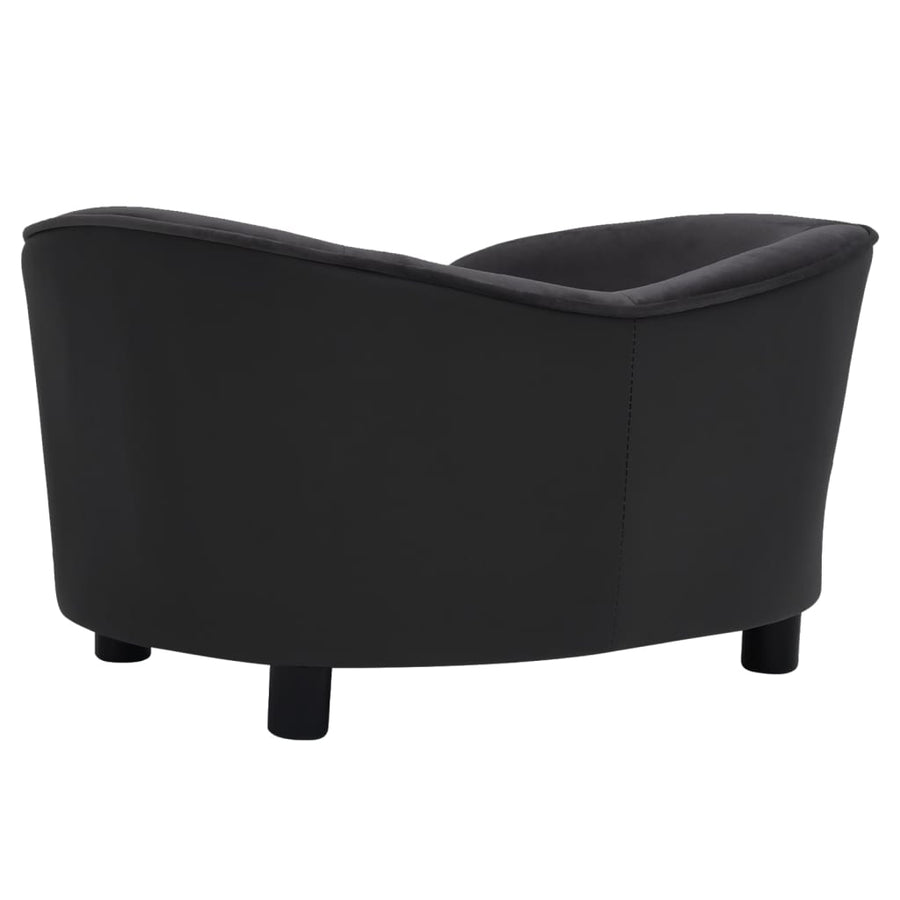 Hondenbank 69X49X40 Cm Pluche En Kunstleer Zwart