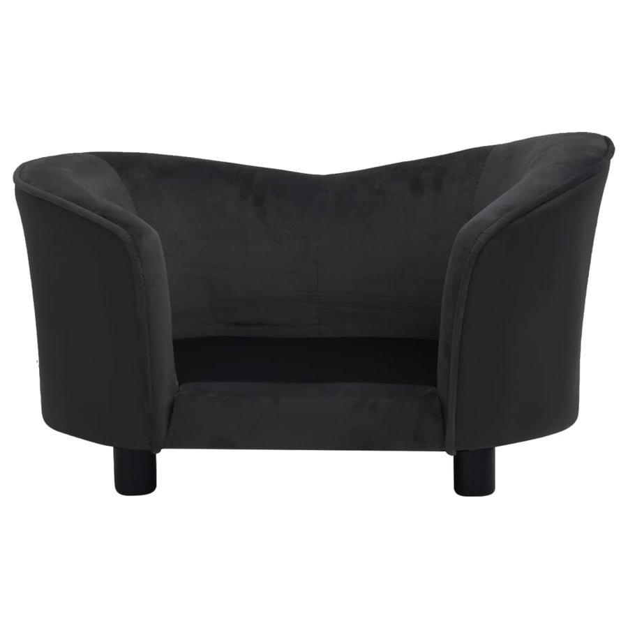 Hondenbank 69X49X40 Cm Pluche En Kunstleer Zwart