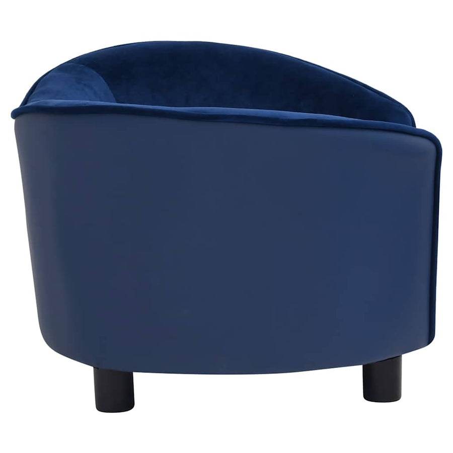 Hondenbank 69x49x40 cm pluche en kunstleer blauw