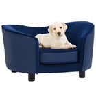 Hondenbank 69x49x40 cm pluche kunstleer blauw