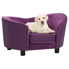 Hondenbank 69x49x40 cm bordeauxrood pluche kunstleer