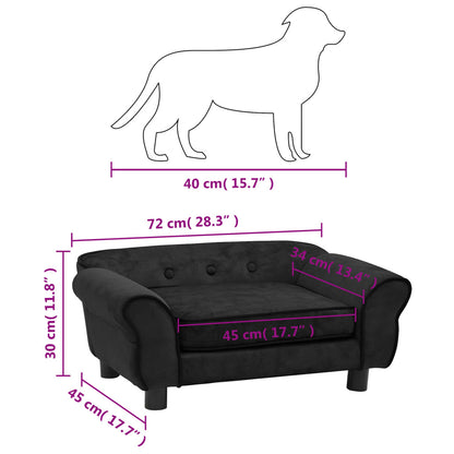 Hondenbank 72X45X30 Cm Pluche Zwart