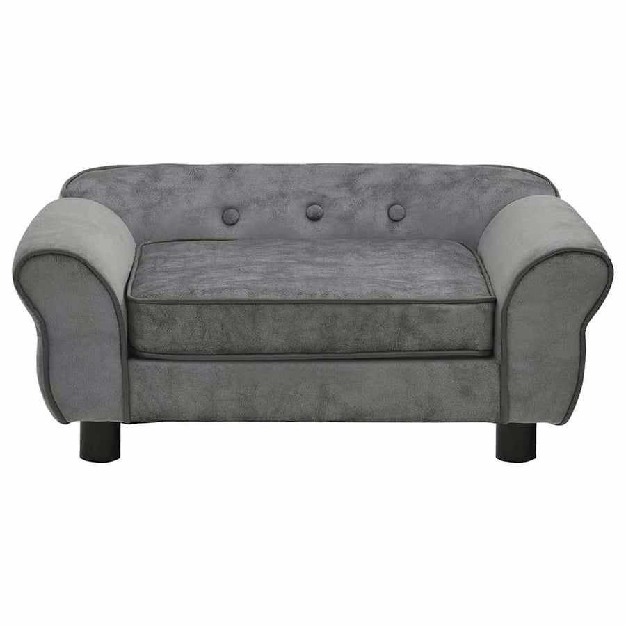 Hondenbank 72x45x30 cm pluche donkergrijs