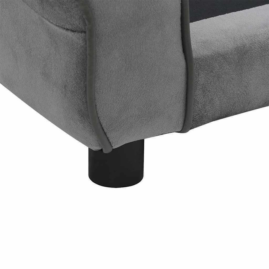 Hondenbank 72x45x30 cm pluche donkergrijs