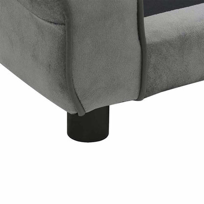 Hondenbank 72x45x30 cm pluche donkergrijs