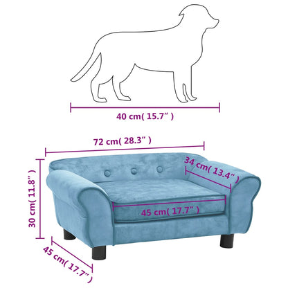 Hondenbank 72X45X30 Cm Pluche Turquoise