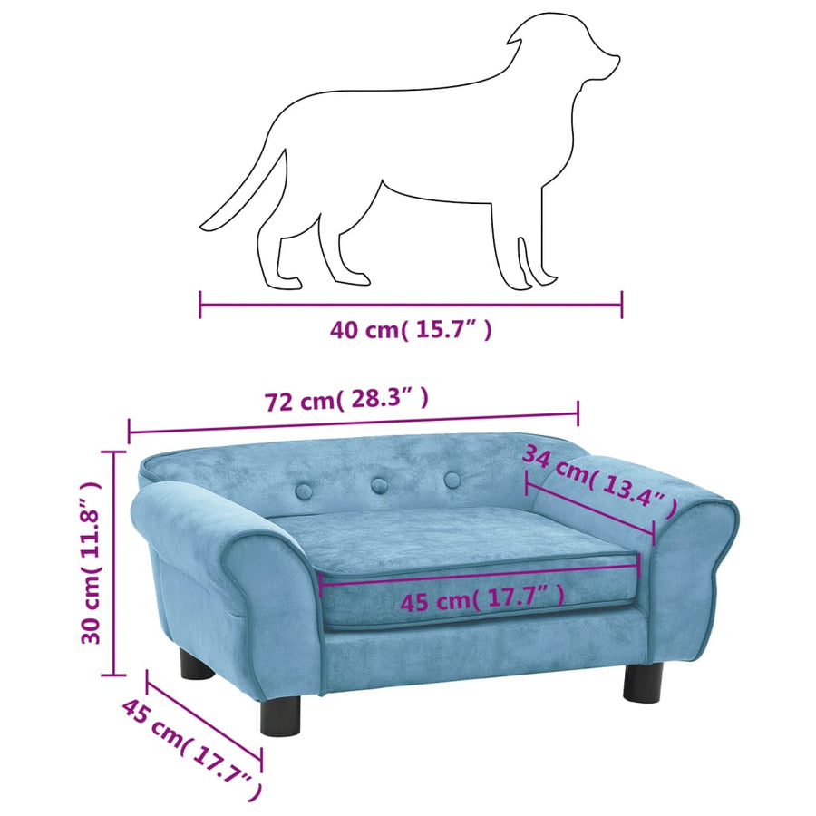 Hondenbank 72X45X30 Cm Pluche Turquoise