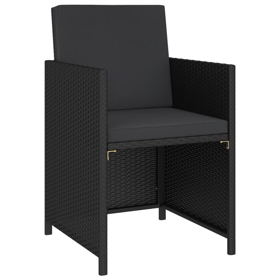 Tuinset Met Kussens Poly Rattan Zwart