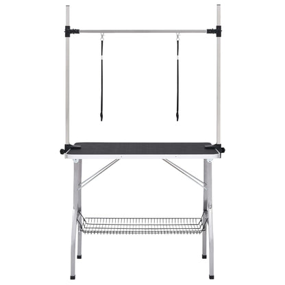 Hondentrimtafel Verstelbaar Met 2 Lussen En Opbergschap 90 x 60 x 76 cm