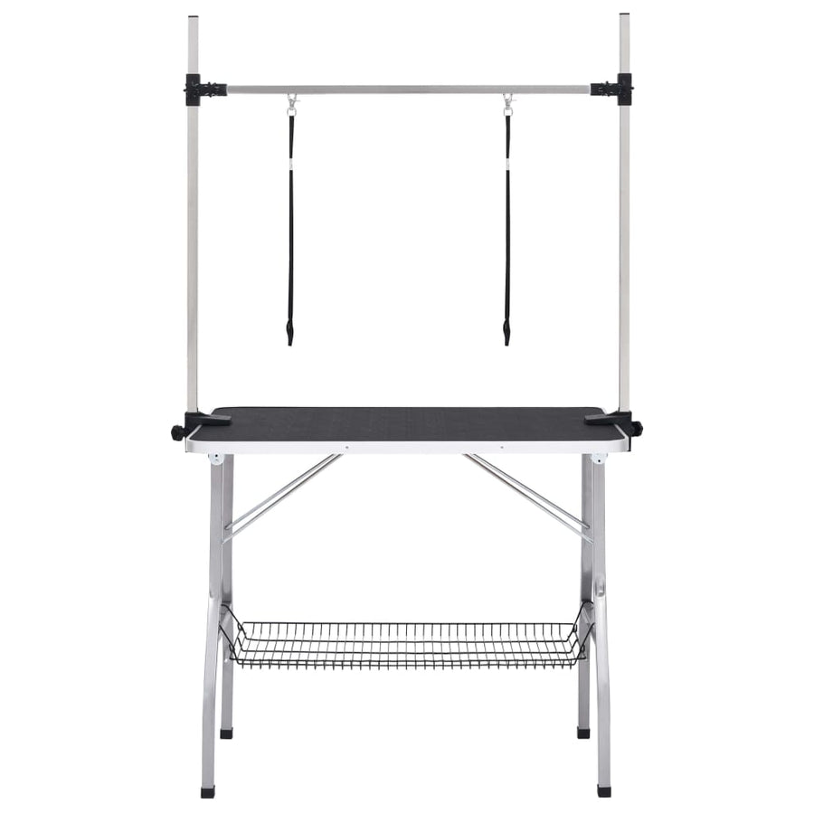 Hondentrimtafel Verstelbaar Met 2 Lussen En Opbergschap 90 x 60 x 76 cm