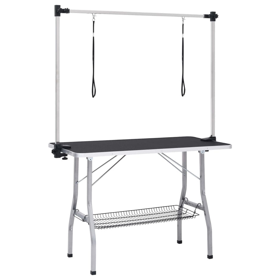 Hondentrimtafel Verstelbaar Met 2 Lussen En Opbergschap 110 x 60 x 76 cm
