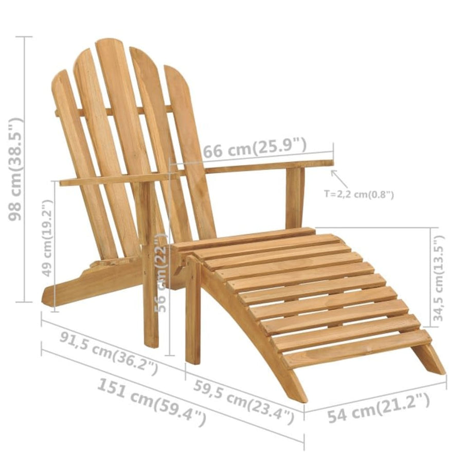 Stoel Adirondack Met Voetensteun Massief Teakhout 1