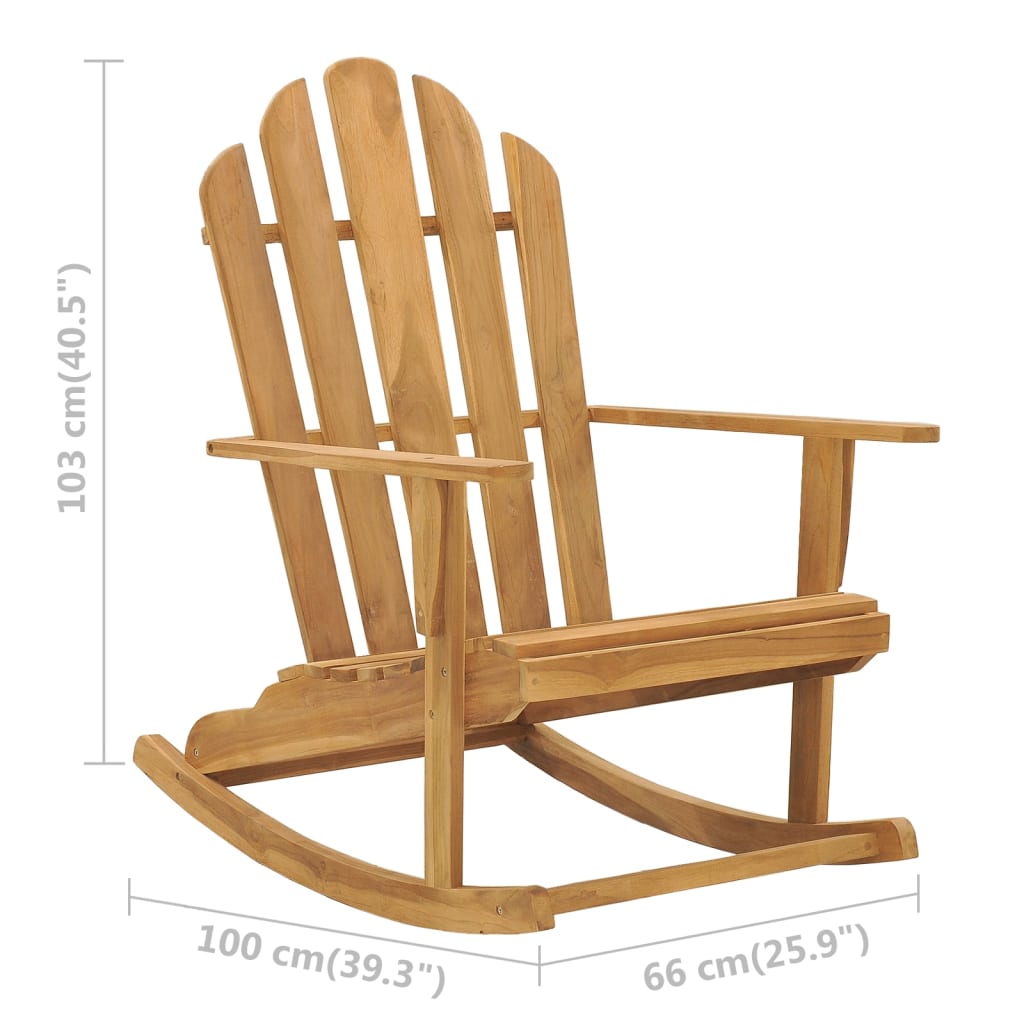 Schommelstoel Adirondack Massief Teakhout 1