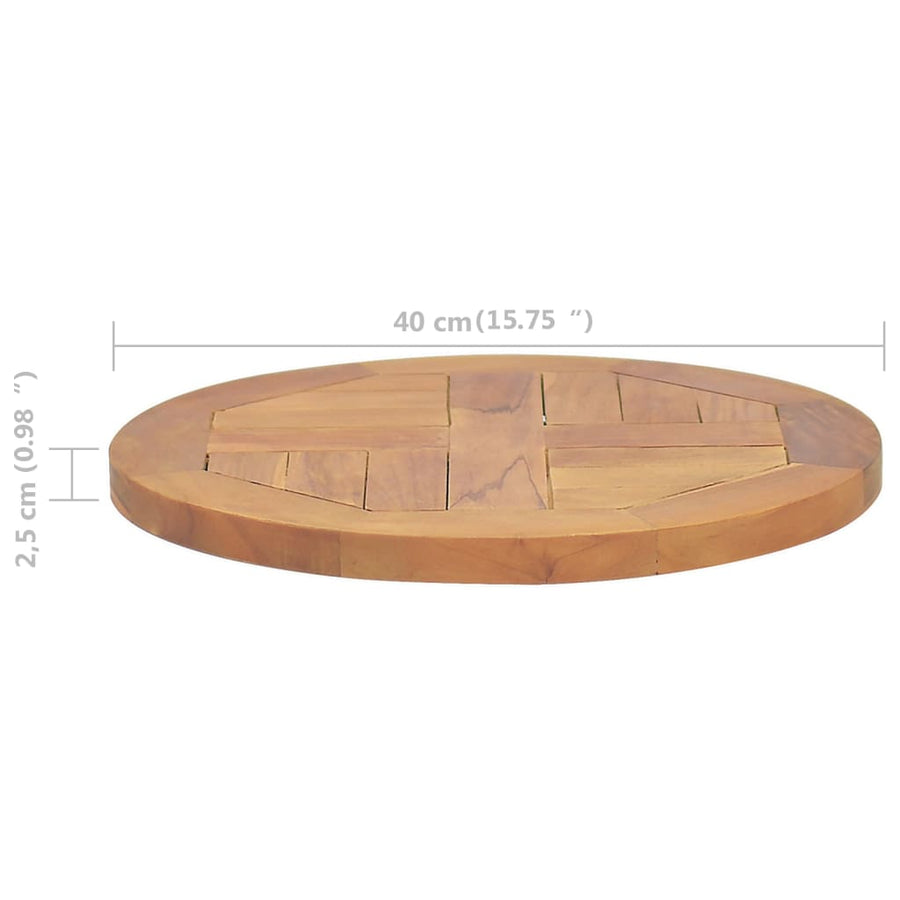 Tafelblad Rond 2,5 Cm 40 Cm Massief Teakhout Ø 40 x 2.5 cm