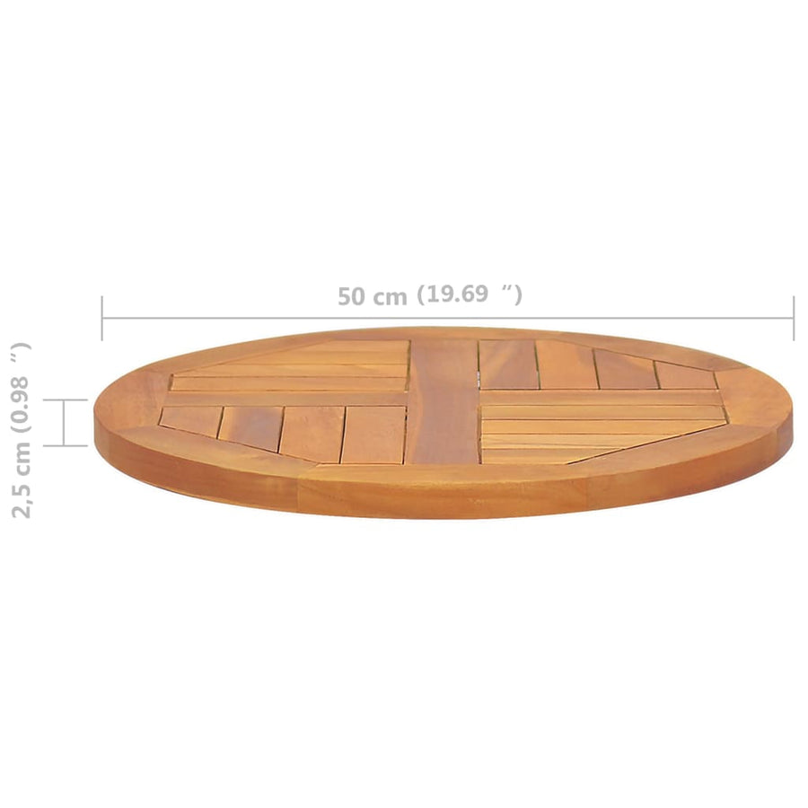 Tafelblad Rond 2,5 Cm 50 Cm Massief Teakhout Ø 50 x 2.5 cm