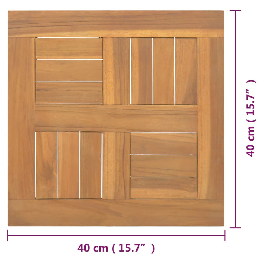 Tafelblad Vierkant 40X40X2,5 Cm Massief Teakhout 40 x 40 x 2.5 cm