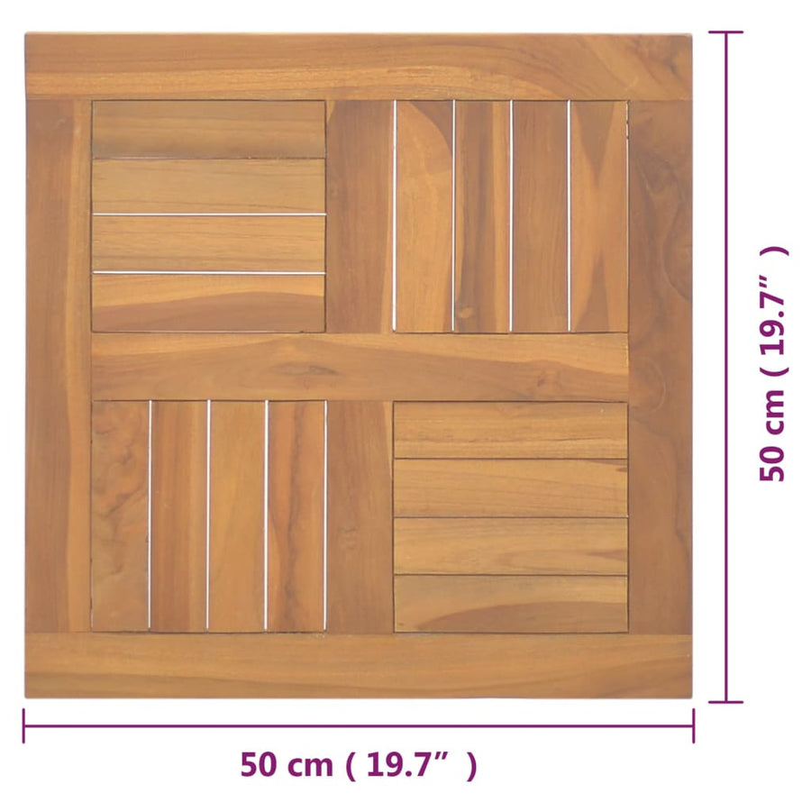 Tafelblad Vierkant 50X50X2,5 Cm Massief Teakhout 50 x 50 x 2.5 cm