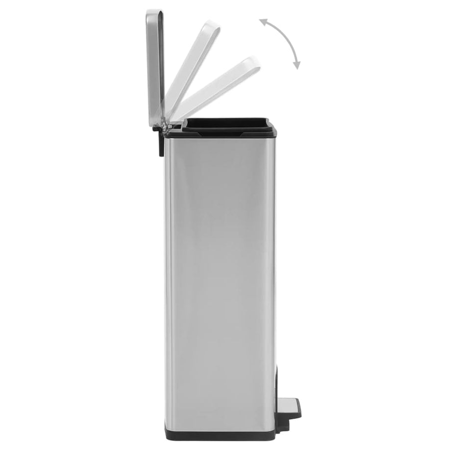 Pedaalemmer Met Anti-Vingerafdruk 30 L Rvs Kleurig Zilver