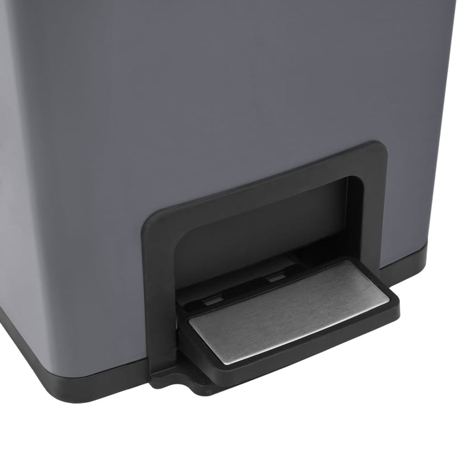 Pedaalemmer met anti-vingerafdruk 30 L RVS grijs Grijs