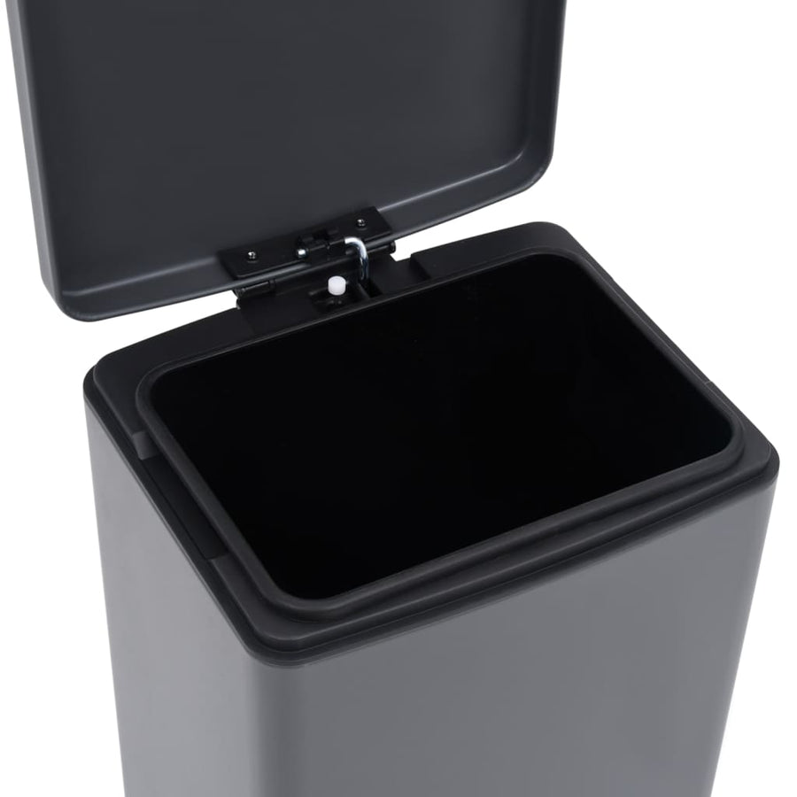 Pedaalemmer met anti-vingerafdruk 30 L RVS grijs Grijs