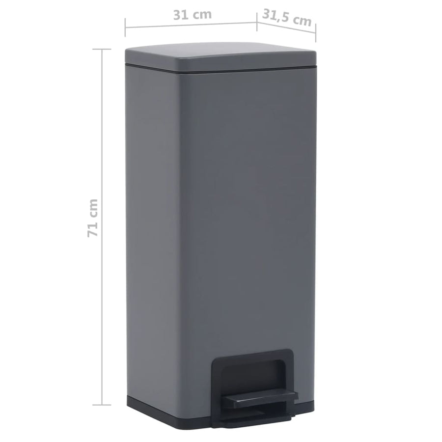 Pedaalemmer met anti-vingerafdruk 30 L RVS grijs Grijs