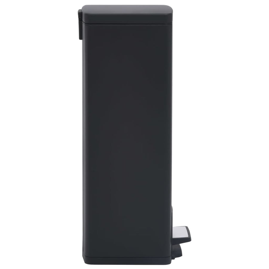 Pedaalemmer met anti-vingerafdruk 30 L RVS zwart Zwart