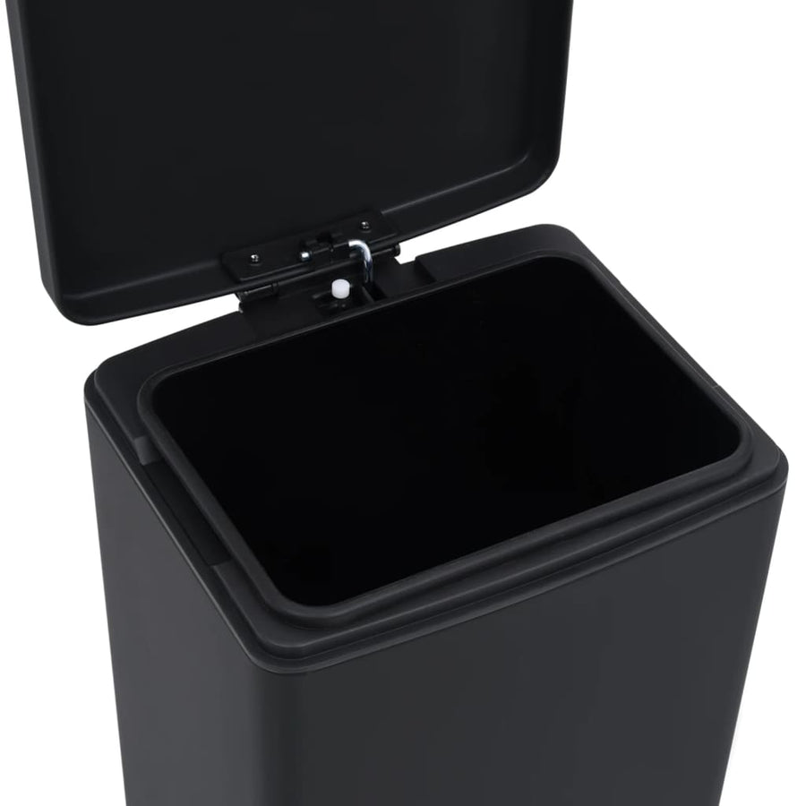 Pedaalemmer met anti-vingerafdruk 30 L RVS zwart Zwart